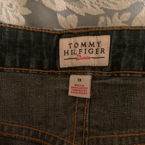 Tommy Hilfiger  denim mini skirt measures 19” across hips and 19” top to bottom - Picture 3 of 4